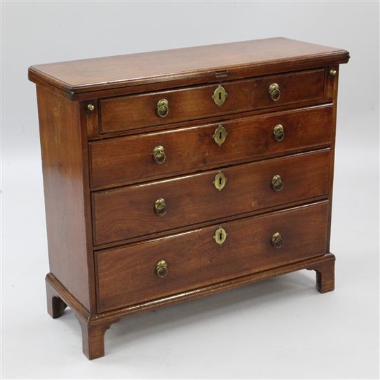 A George II red walnut bachelors chest, W.2ft 9in. D.1ft 1in. H.2ft 5in.